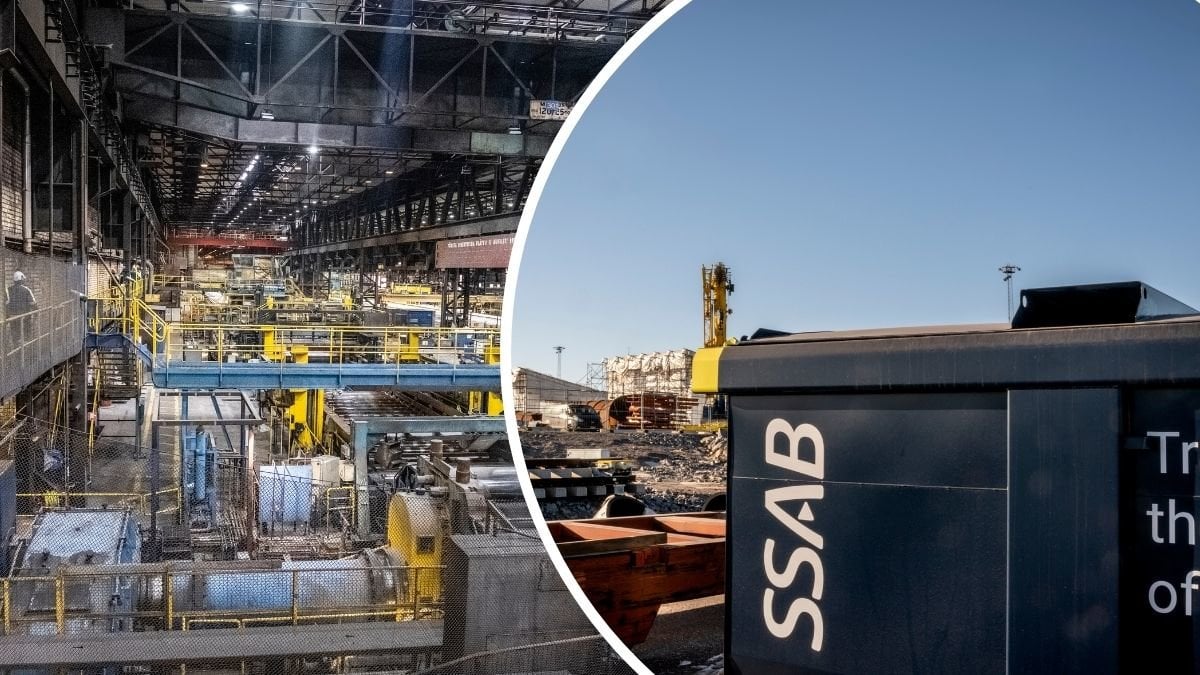 SSAB industrianläggning vänster. SSAB conatiner höger.