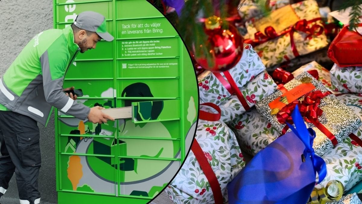 Julklappar och ett Bring-bud.