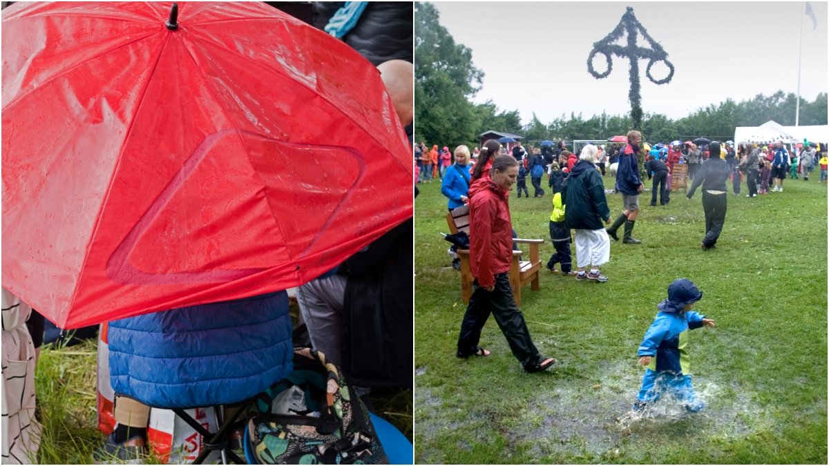 Midsommarvädret bjuder på sol, men inte i hela landet.