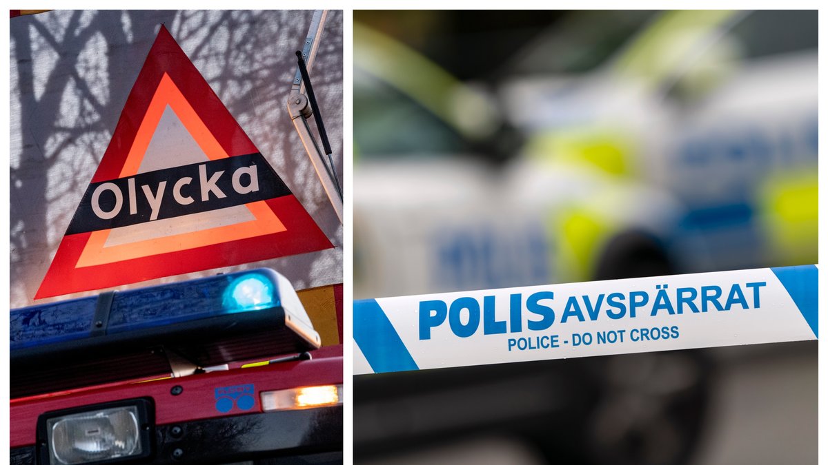 En bil har kört ner i vattnet i Valdemarsvik.