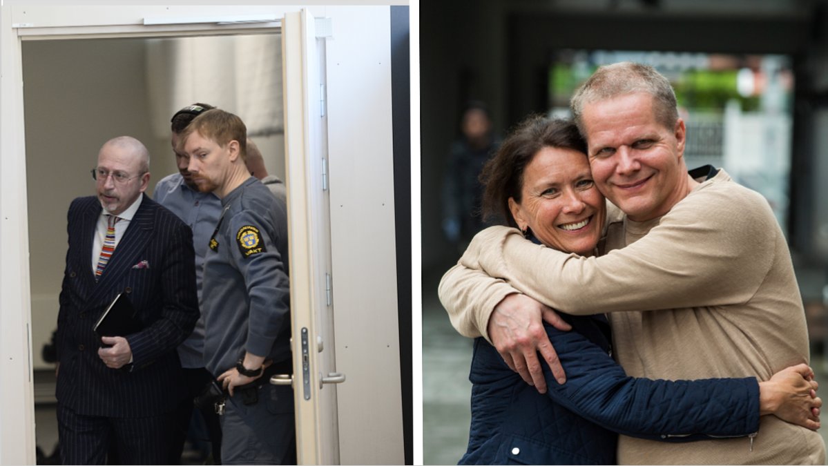 Man och kvinna kramar varandra. 
