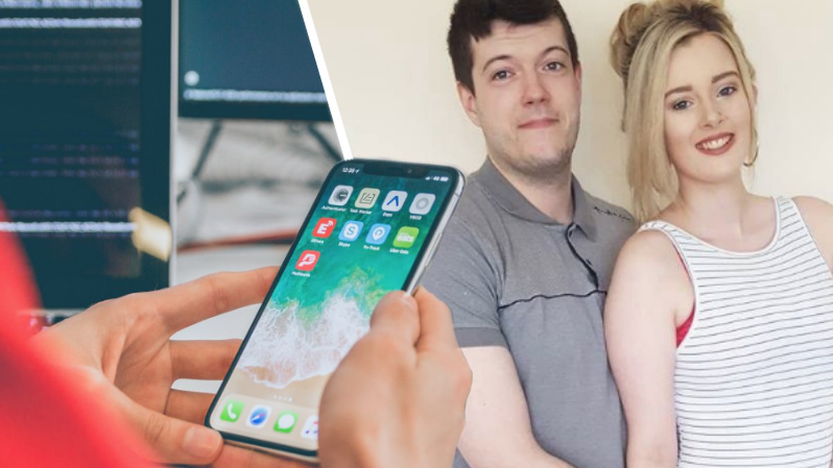 En kvinna som hittar videos på barn i sin mans mobil