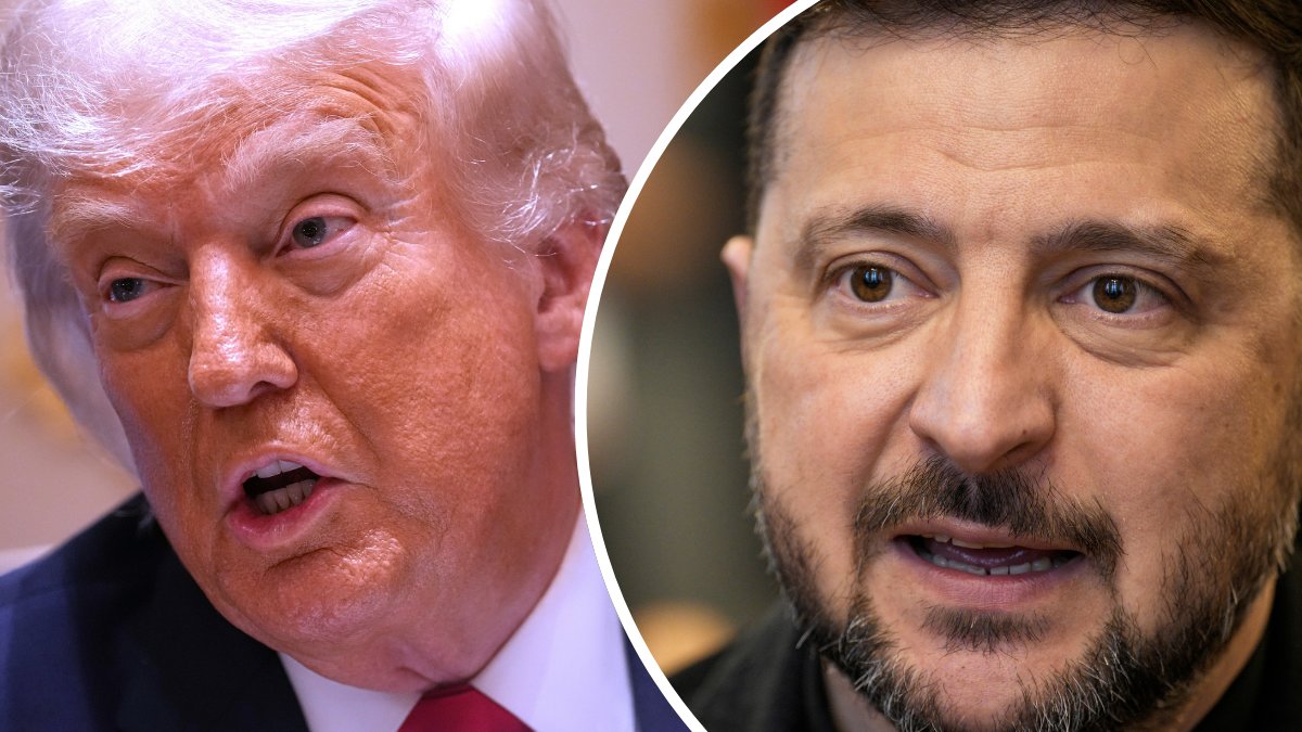 Donald Trump vänster. Volodymyr Zelenskyj höger.