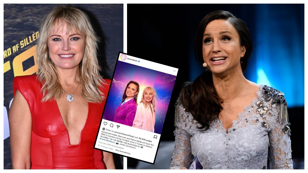 Malin Åkerman och Petra Mede leder Eurovision Song Contest 2024. 