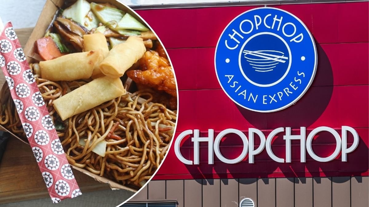 Bilder på nudlar och Chopchops entré.