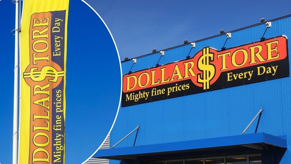 Bilder på Dollarstores entré.