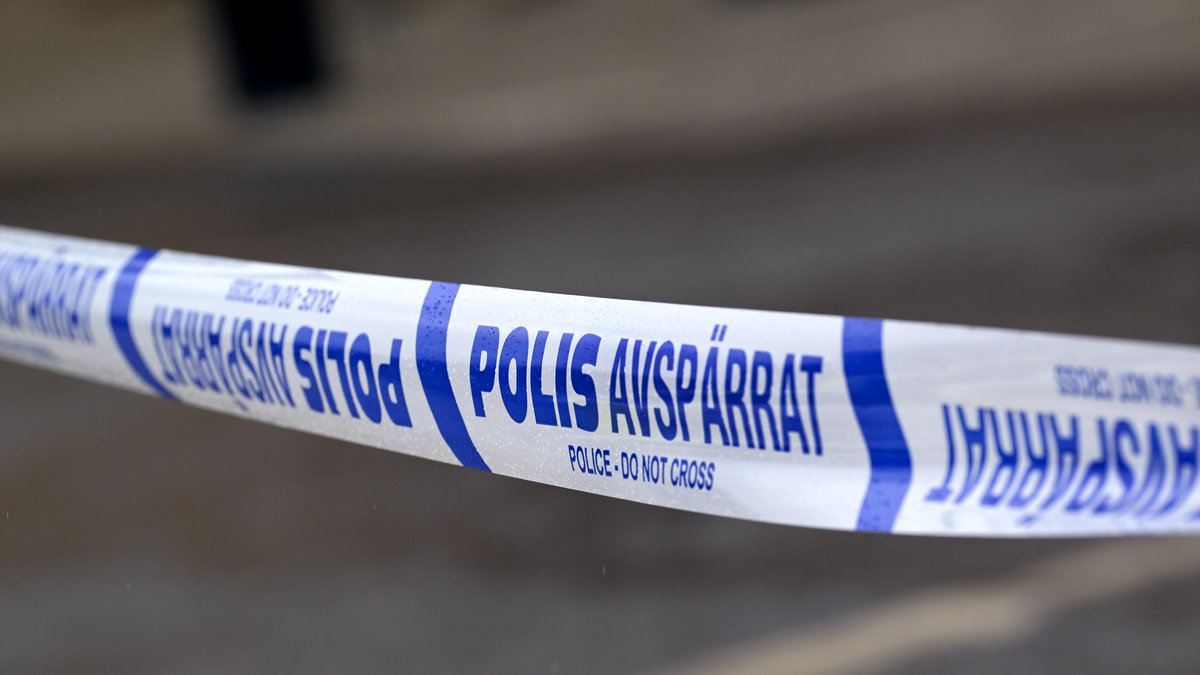 Polisavspärrning. Genrebild. 