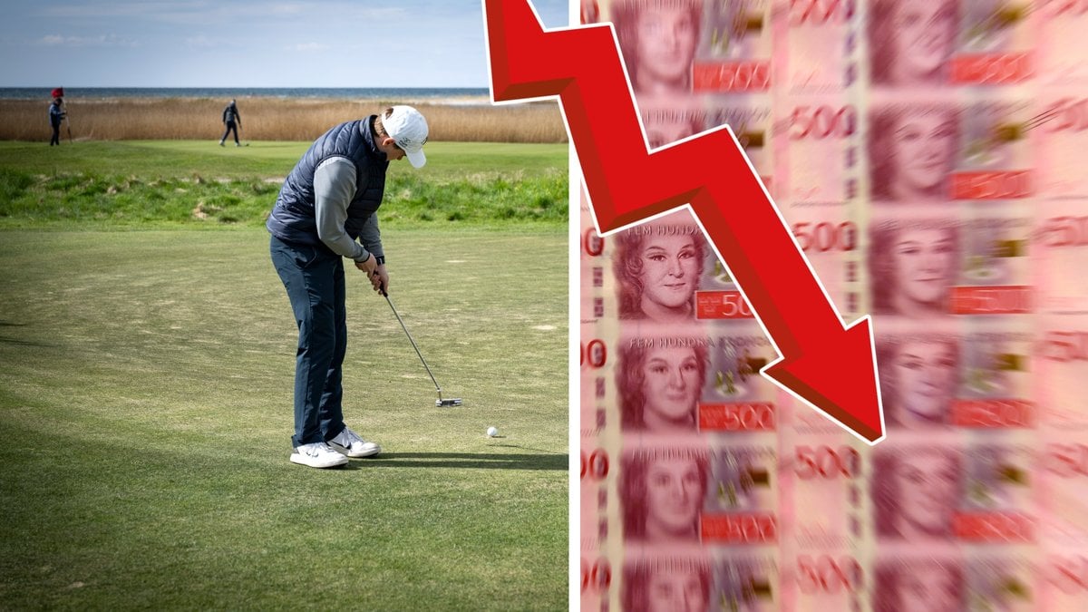 Golfspelare och sedlar