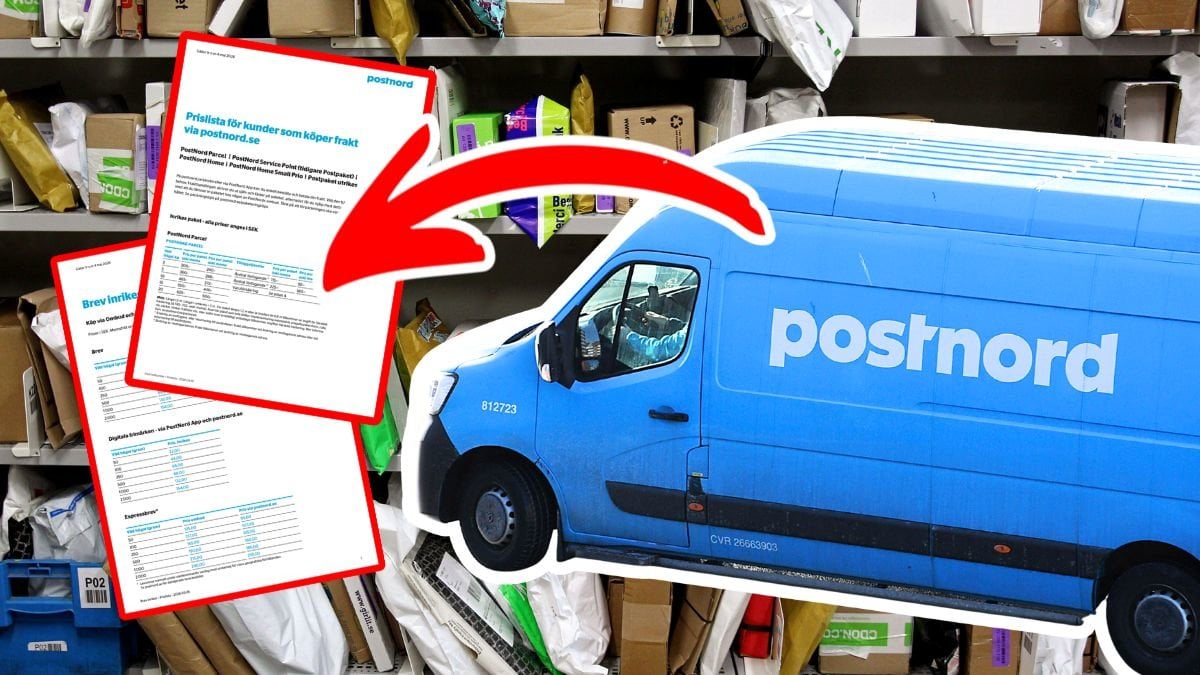 Postnords prislistor, Postnord-bil och paket hos ombud