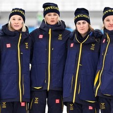 Stafettdamerna och Calle Halfvarsson.