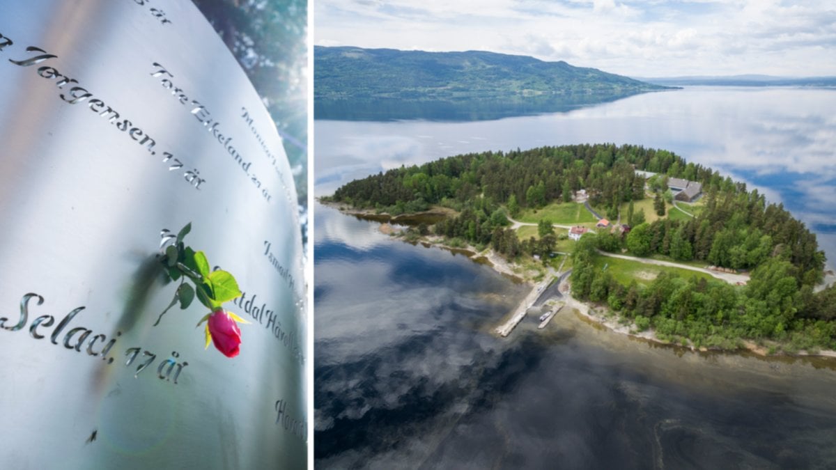 Minnesmonument för offren och ön.