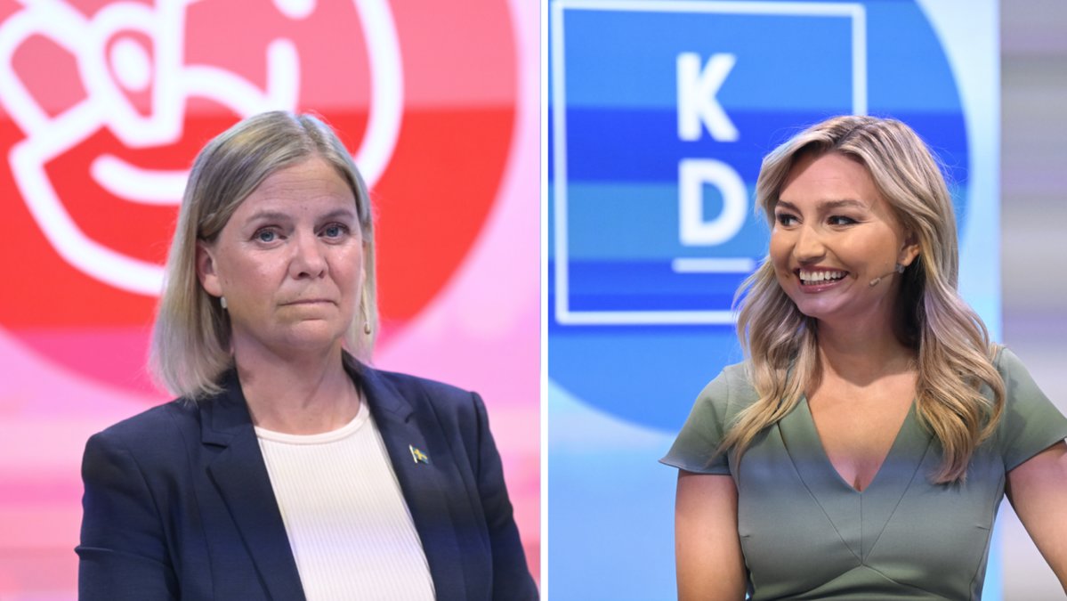 Ebba Busch (KD) riktar en känga till statsminister Magdalena Andersson.