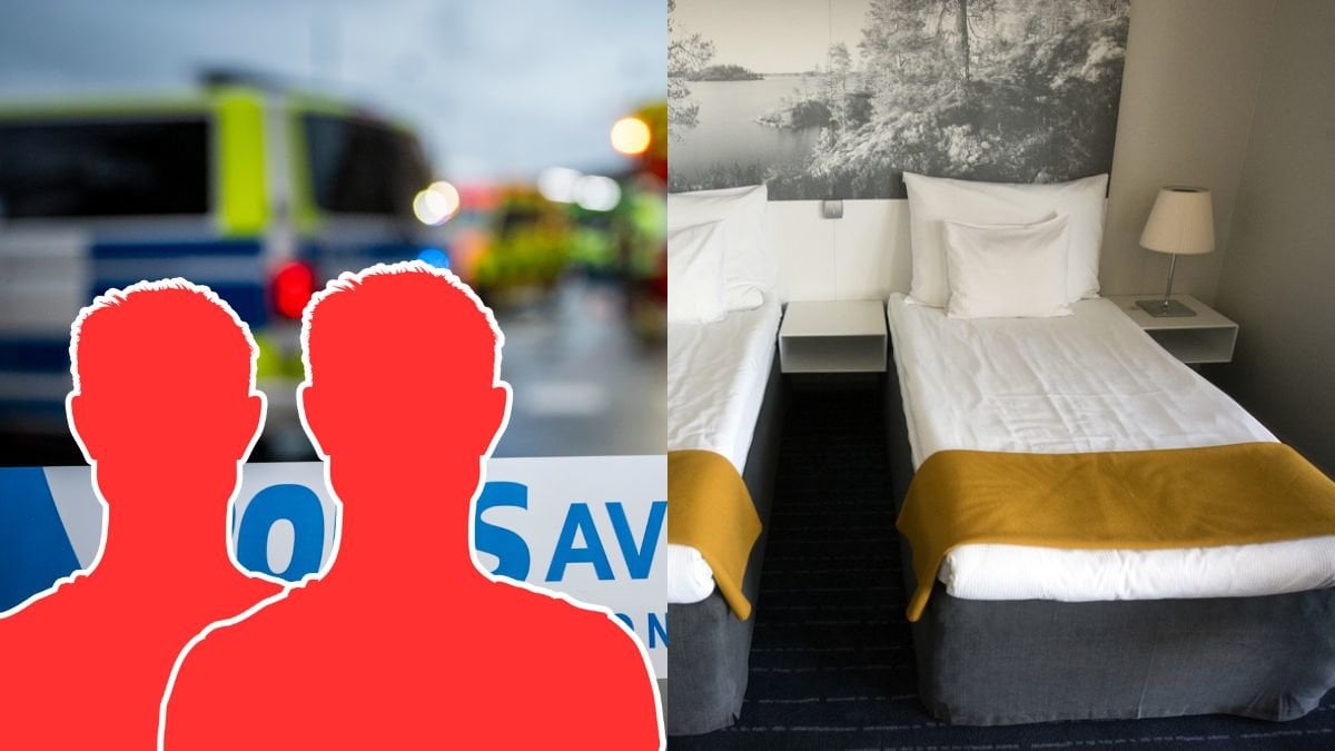 polisband och hotellrum