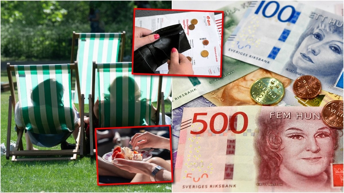 Semester i solstol, pengar och plånbok.