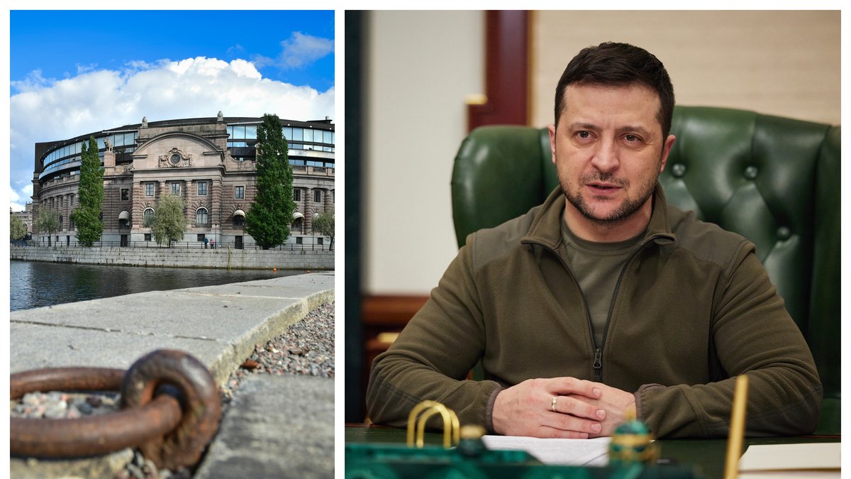 Volodymyr Zelenskyj ska tala inför Sveriges riksdag.