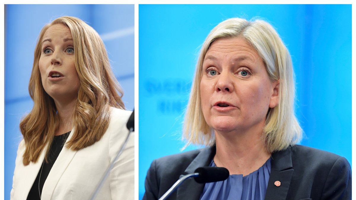 Annie Lööf (C) höll pressträff på onsdagsmorgonen.