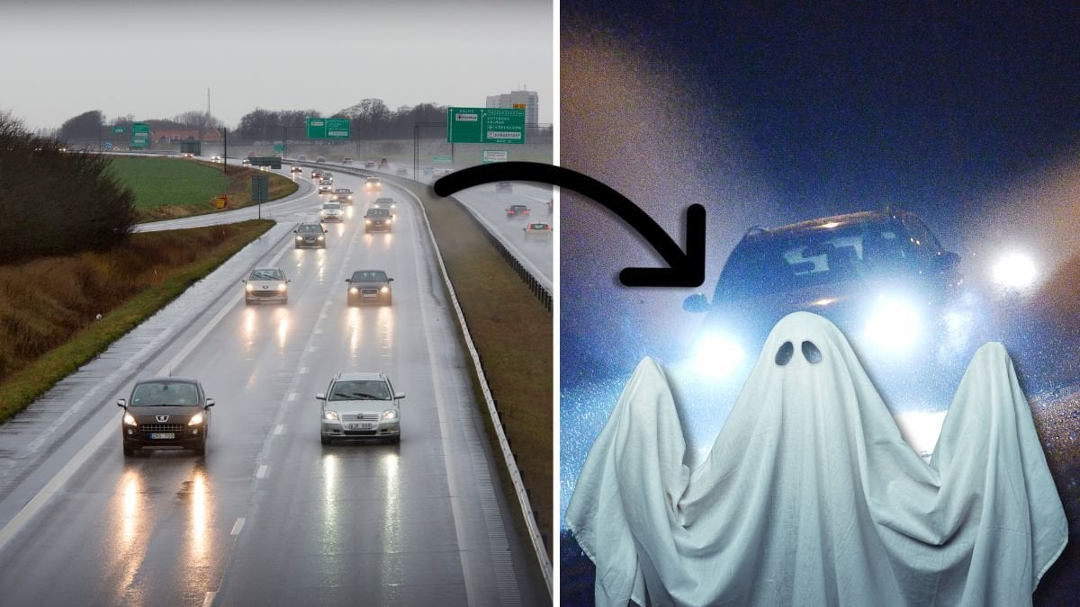 Bilväg och spöke.