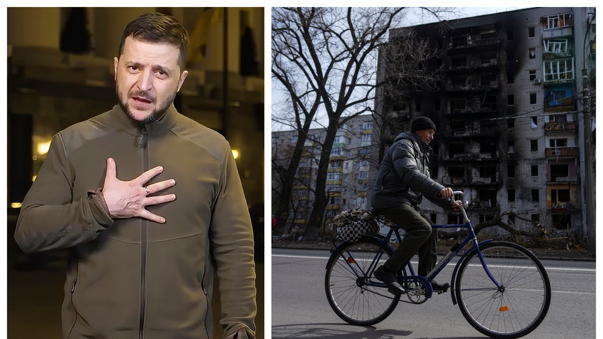 Volodymyr Zelenskyj talade om Borodjanka.