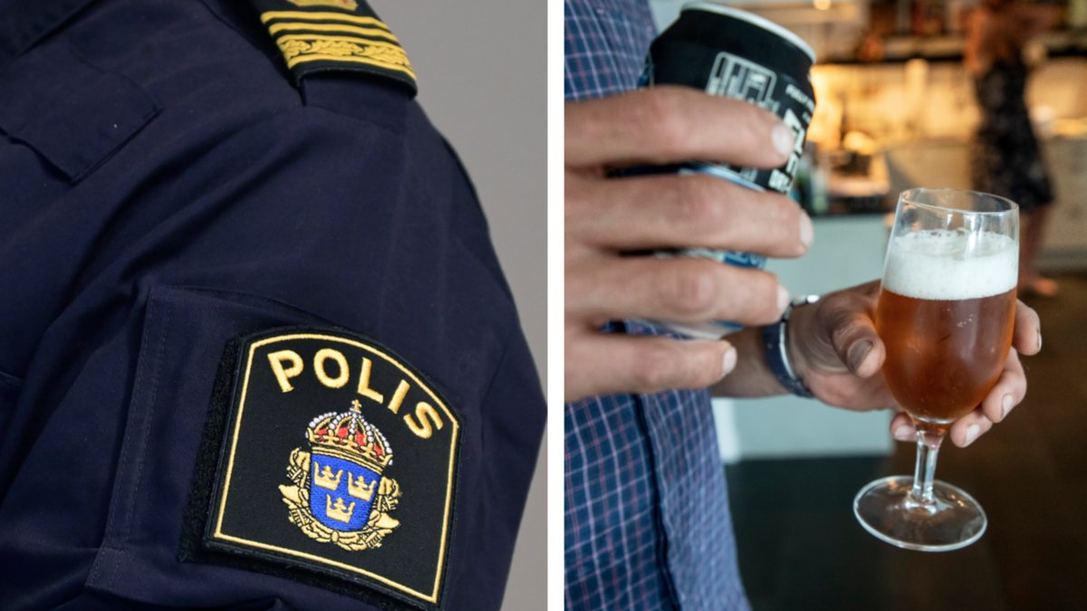 En polisman dök upp full på jobbet. 