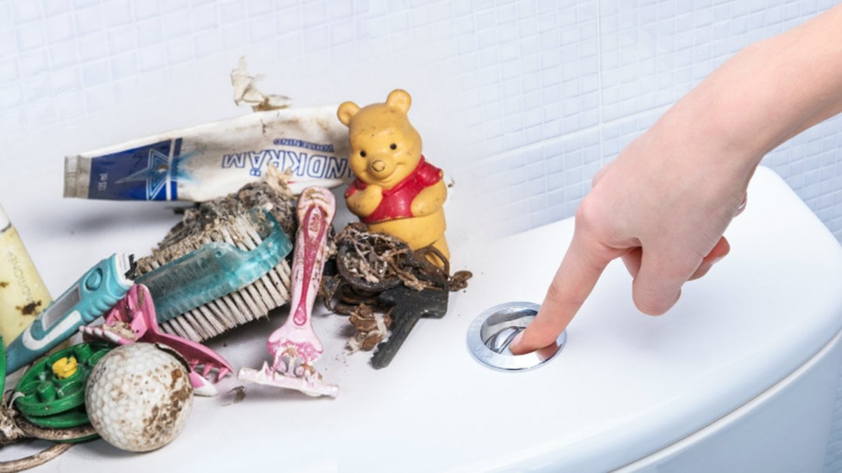 Det här spolas ner i svenska toaletter. 