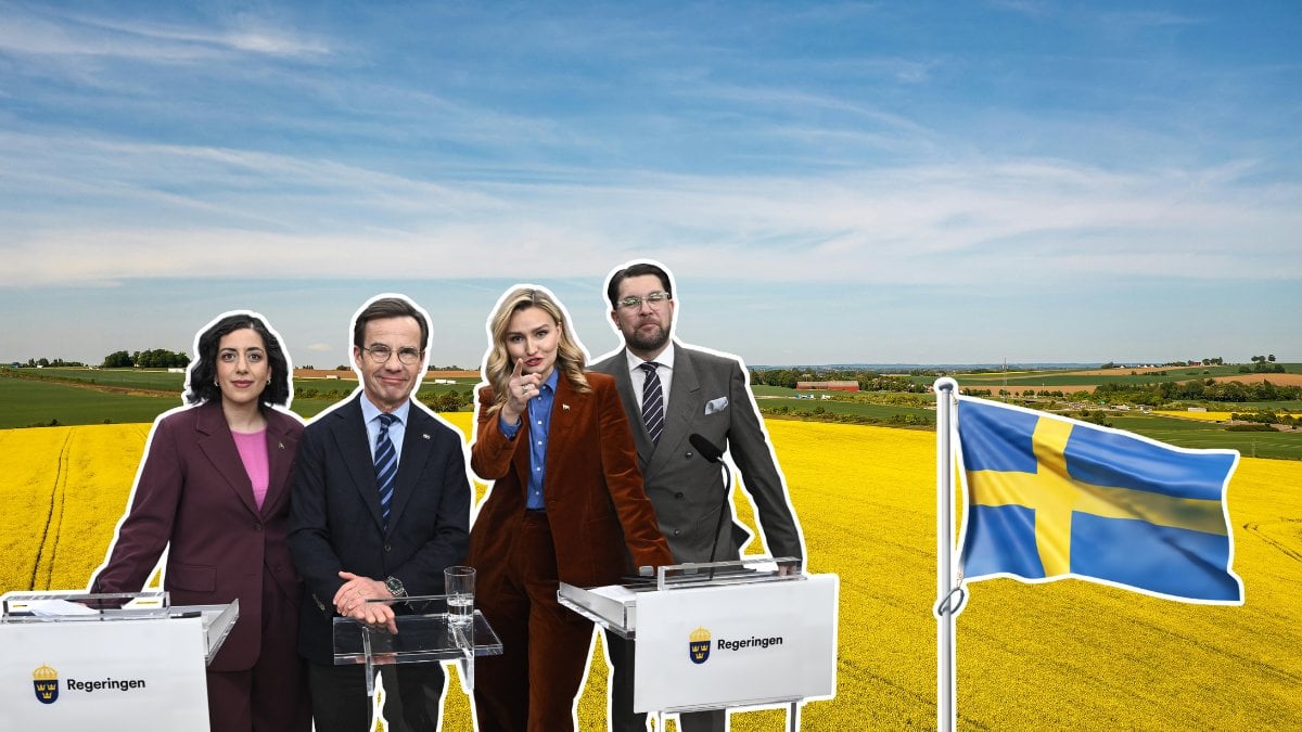 Svenska regeringen och svensk flaga