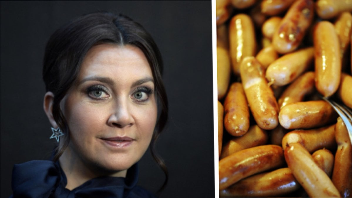 Camilla Läckberg och prinskorvar. 