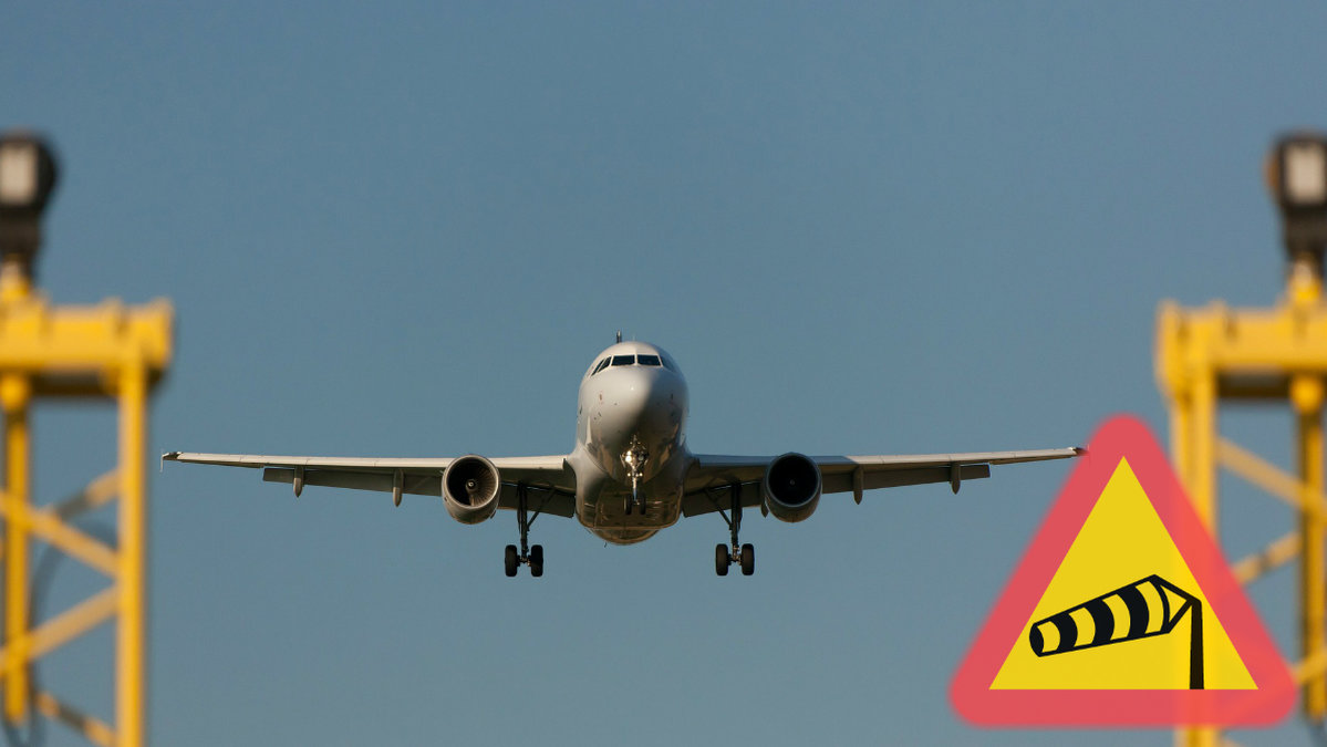 Flygplan som landar.