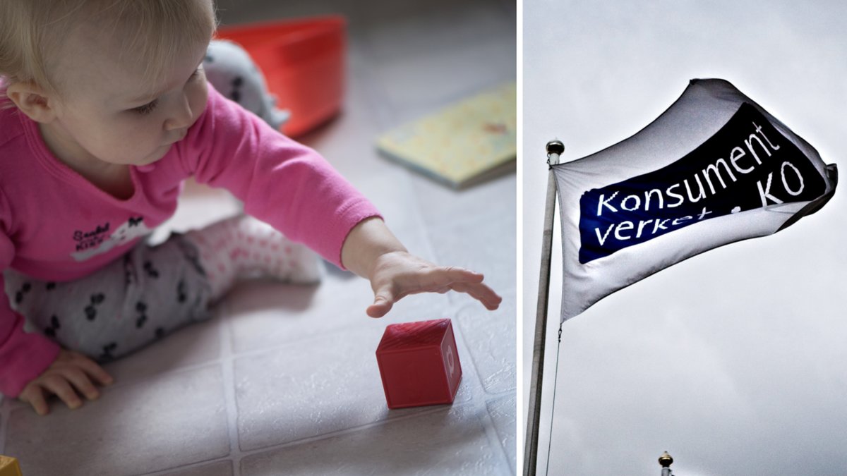 Genrebild på barn som leker och Konsumentverket.