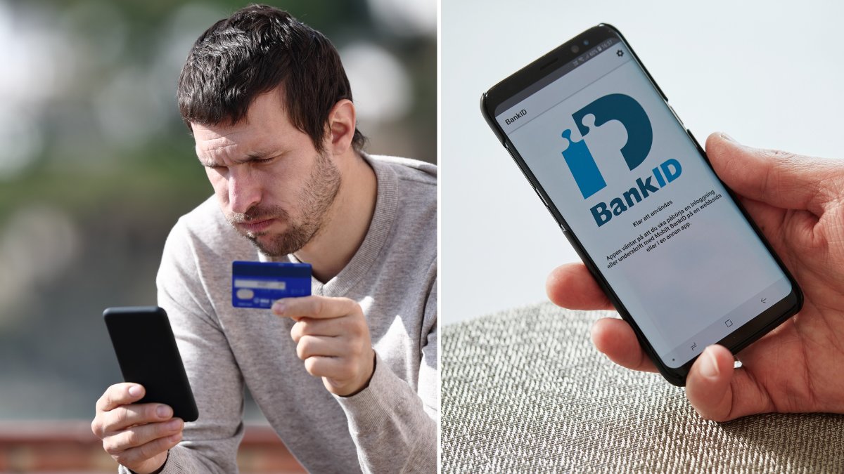 Man med kort och BankID