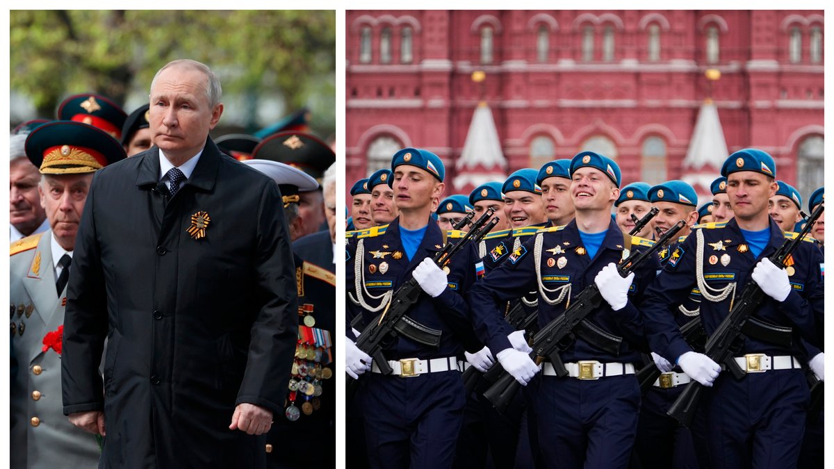 Vladimir Putin höll tal under segerdagen.