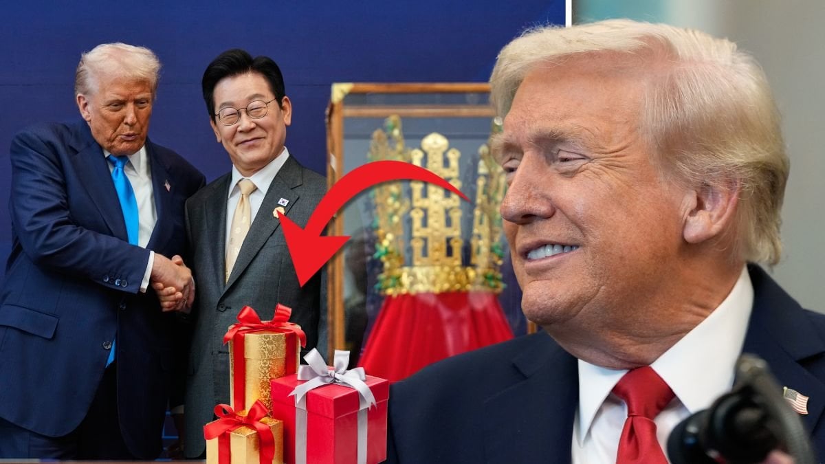 Donald Trump får presenter.