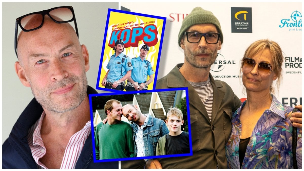 Torkel Petersson, omslaget till Kopps, bild från Patrik 1,5 och Torkel Petersson med frun Charlotte