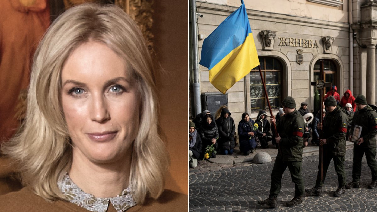 En begravning i Liviv, Ukraina, där Jenny Strömstedt nu befinner sig. 