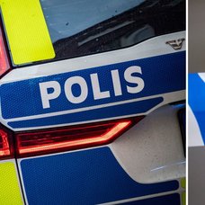 Polisbil och avspärrning