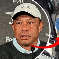 Tiger Woods vänster, Elin Nordegren höger.