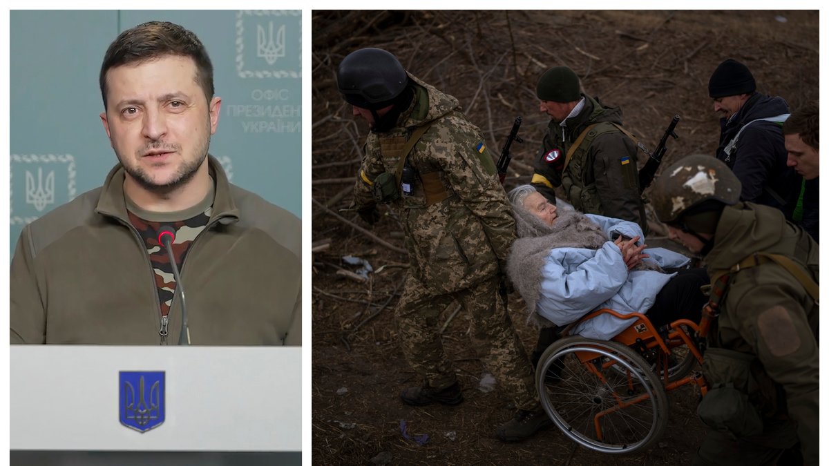 Volodymyr Zelenskyj visade upp sig på sitt kontor i Kiev.