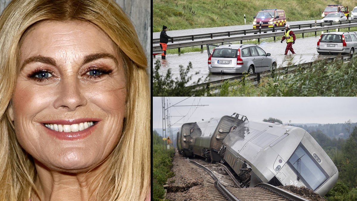 Pernilla Wahlgren skämtar om ovädret Hans