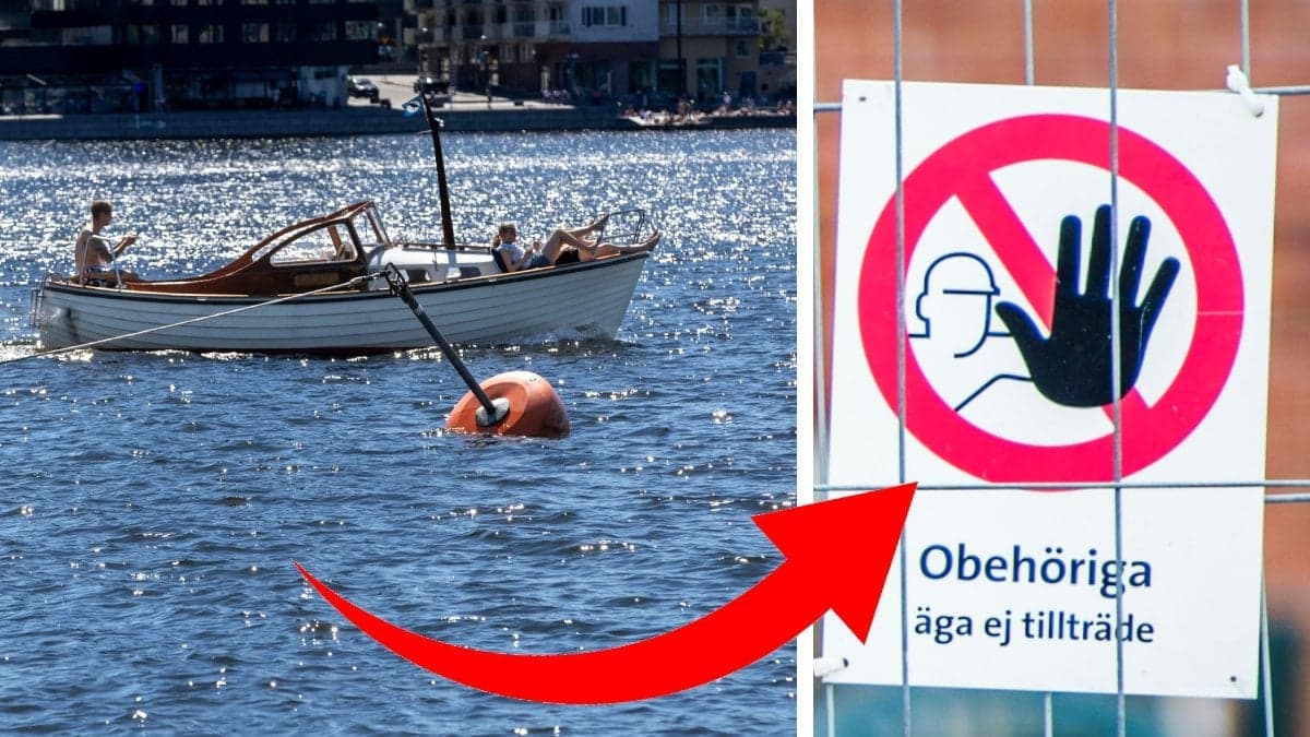 Båt och förbud skylt