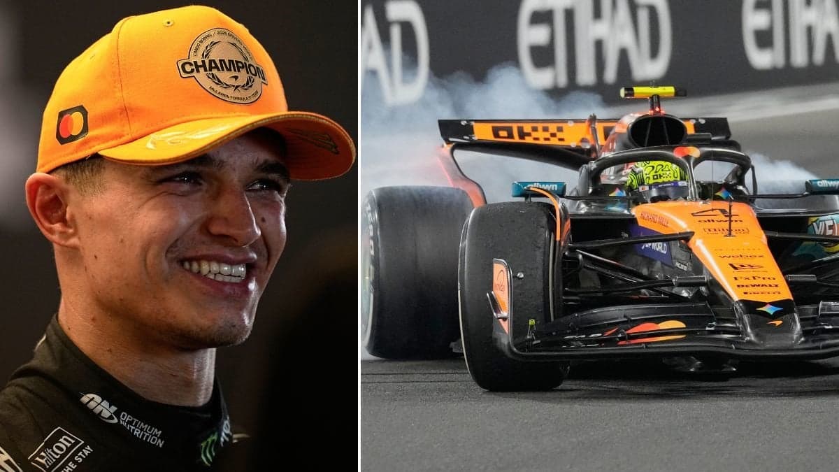Lando Norris och Lando Norris i sin F1-bil.