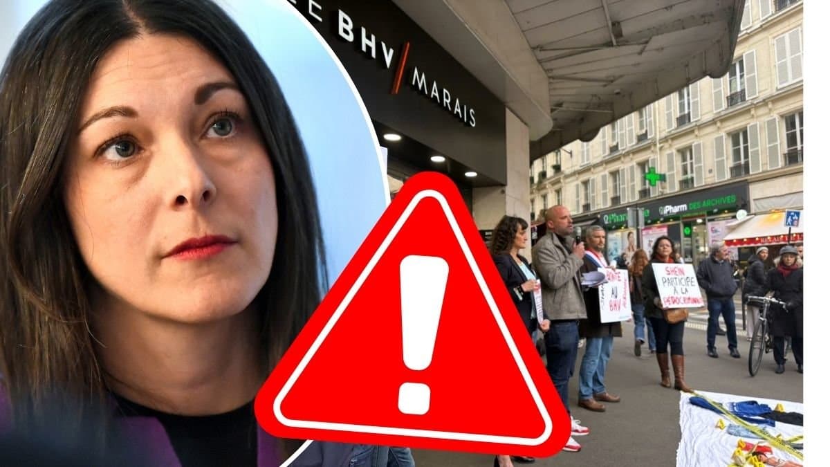 Socialdemokraternas rättspolitiska talesperson Teresa Carvalho och demonstration utanför Sheins butik i Paris.