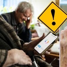 Man utsatt för bedrägeri, kvinna med mobiltelefon.