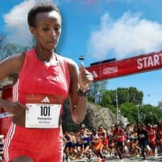 Shewarge Alene och starten vid Stockholm Marathon