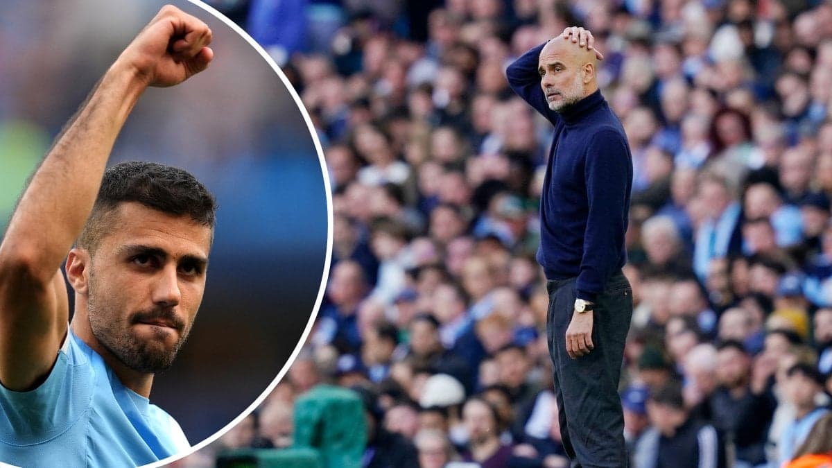 Rodri och Pep Guardiola.