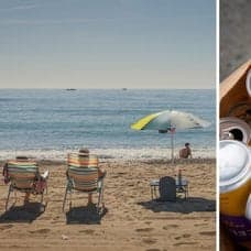 Spanien strand och bantburkar.