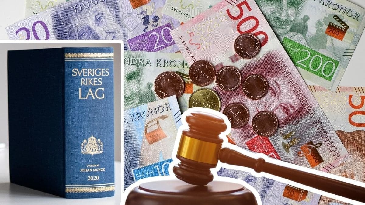 Lagbok och kontanter.