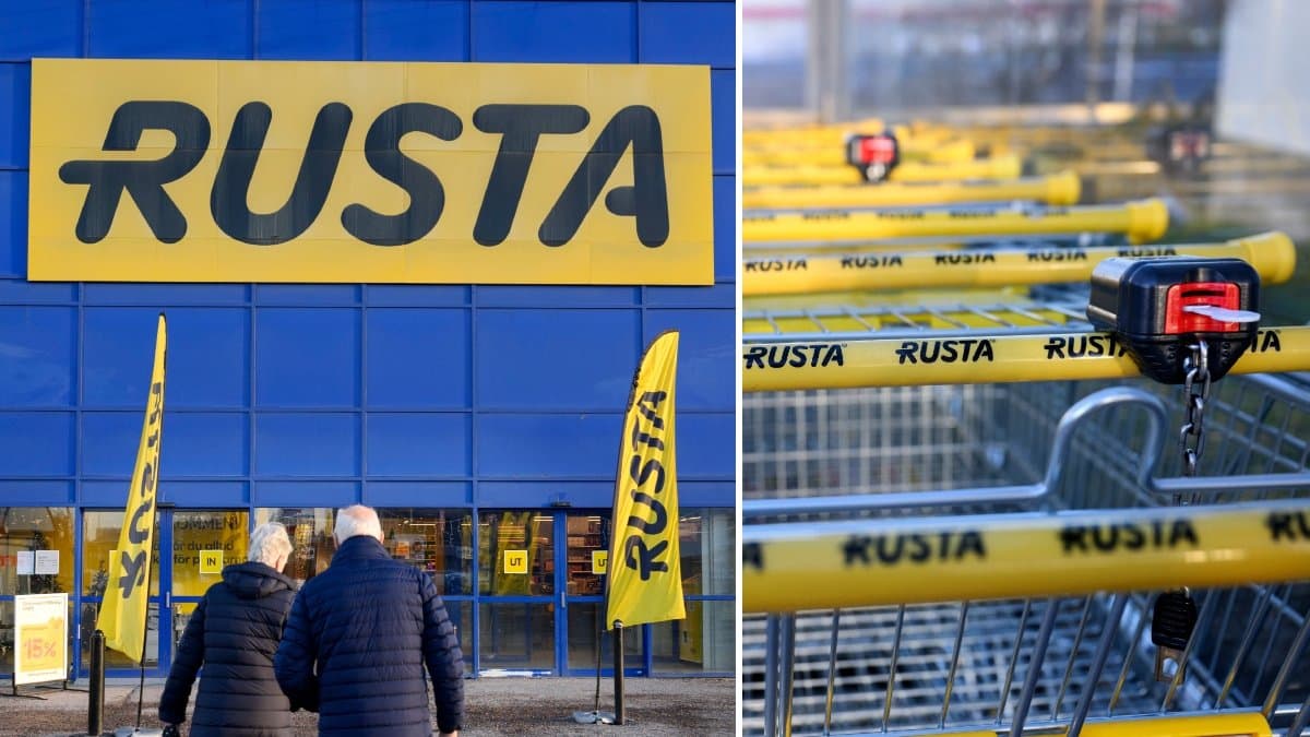 Bilder på Rusta och deras kundvagnar.