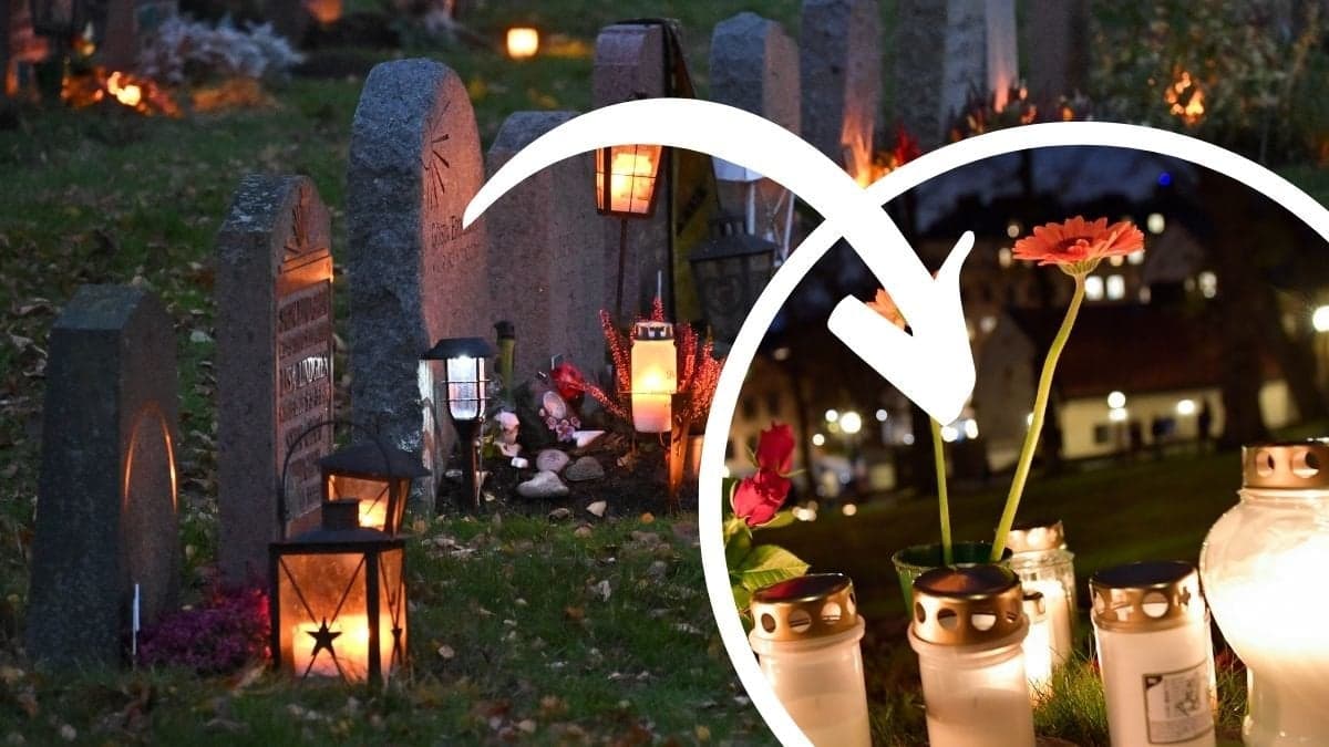 Ljus tända vid gravar och tända ljus