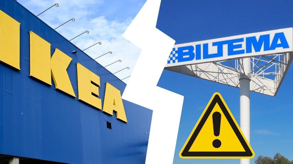 Ikeas varuhus och Biltema. 