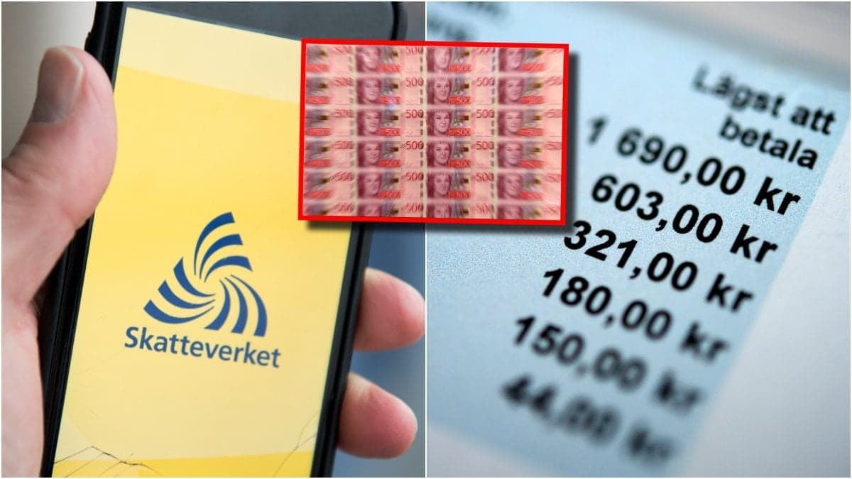 Skatteverkets app, räkning och sedlar.