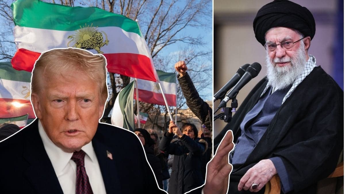 Demonstrationer i Iran, Donald Trump och Ali Khamenei.